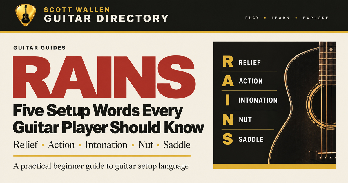 RAINS guitar setup guide: Relief, Action, Intonation, Nut and Saddle